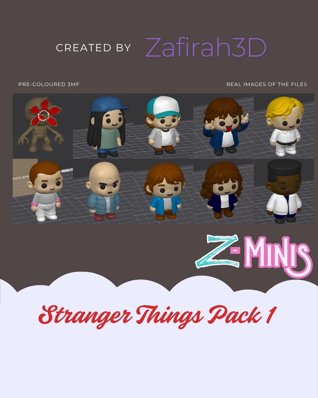 STRANGER THINGS PACK 1 Z-MINIS 3D STL Model