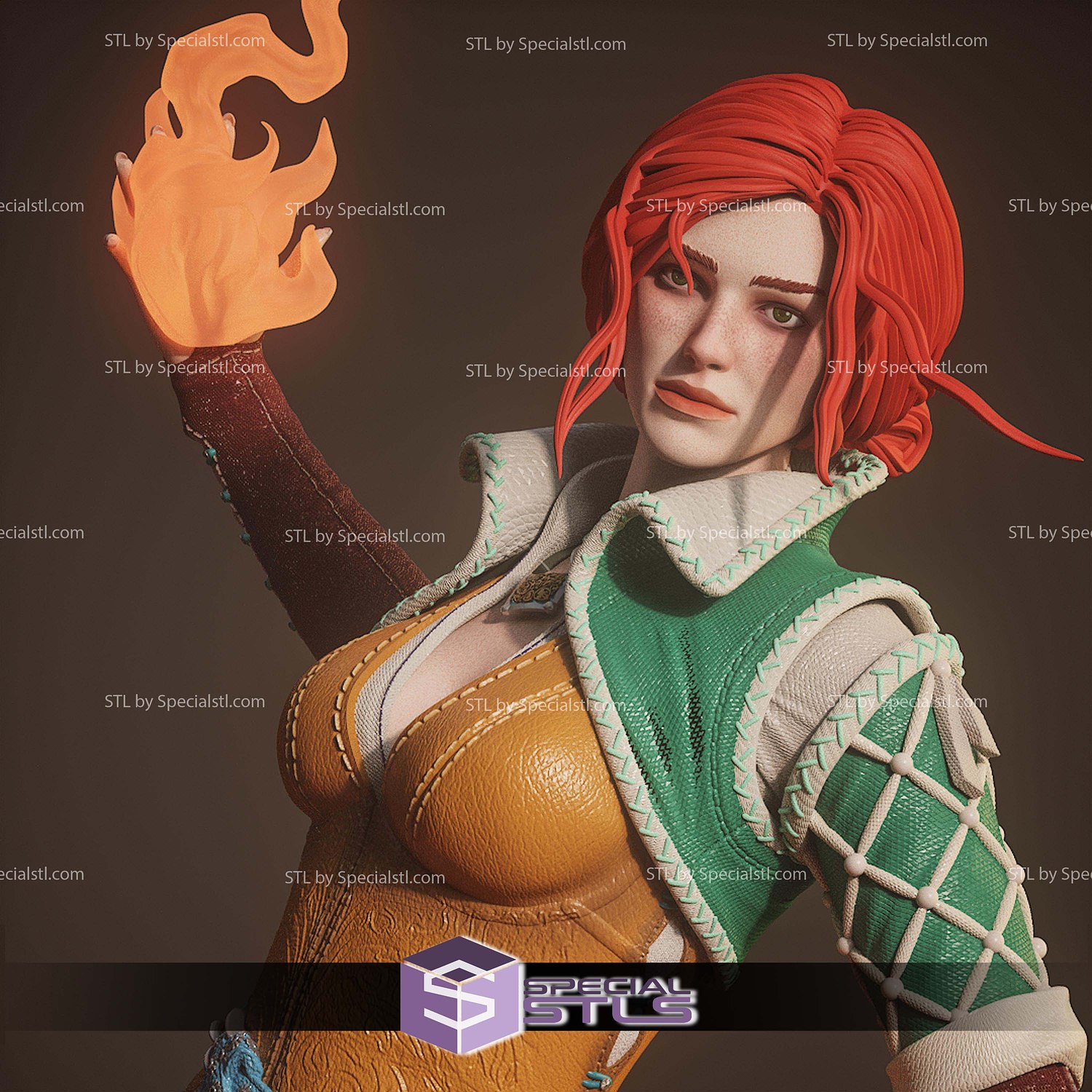Triss Merigold The Witcher 3 1-6 STL Files 3D Model — view 4