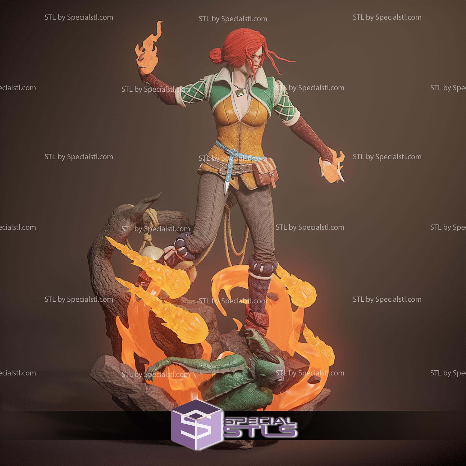 Triss Merigold The Witcher 3 1-6 STL Files 3D Model — view 5