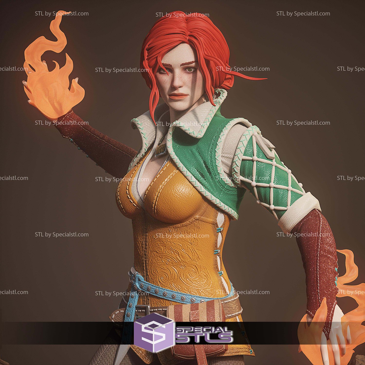 Triss Merigold The Witcher 3 1-6 STL Files 3D Model — view 6