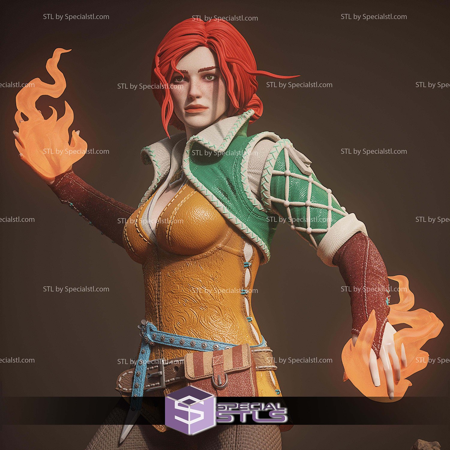 Triss Merigold The Witcher 3 1-6 STL Files 3D Model — view 7