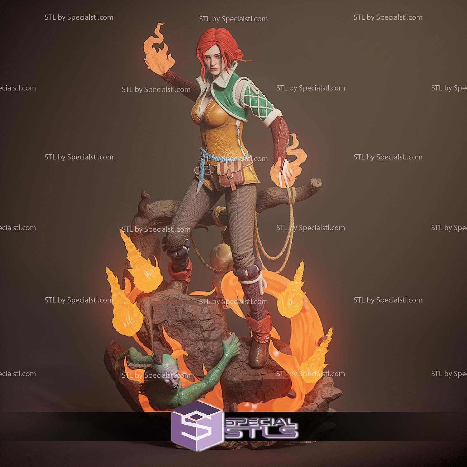 Triss Merigold The Witcher 3 1-6 STL Files 3D Model — view 8