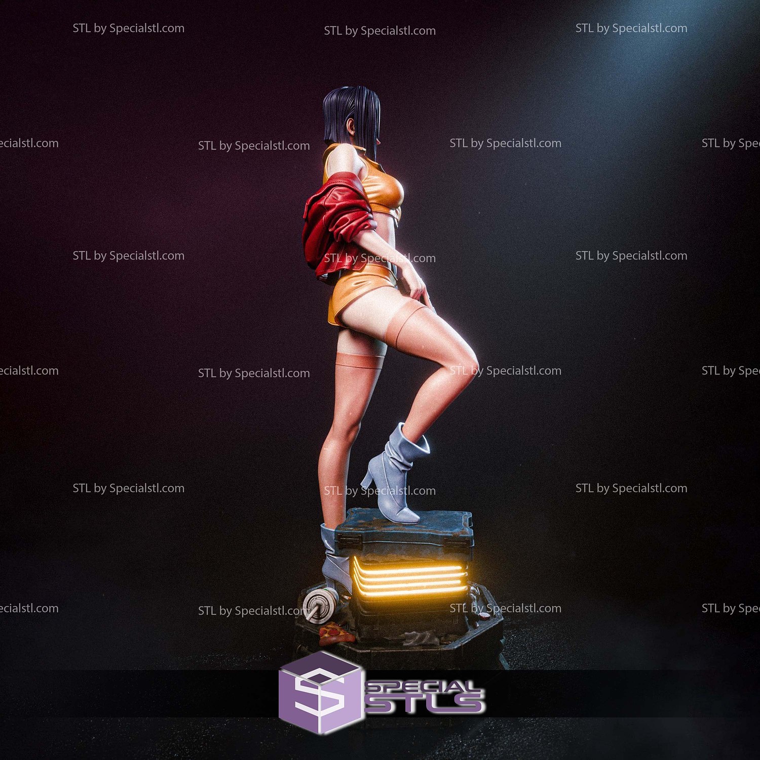Faye Valentine Light Up Base STL Files 3D Model — view 7