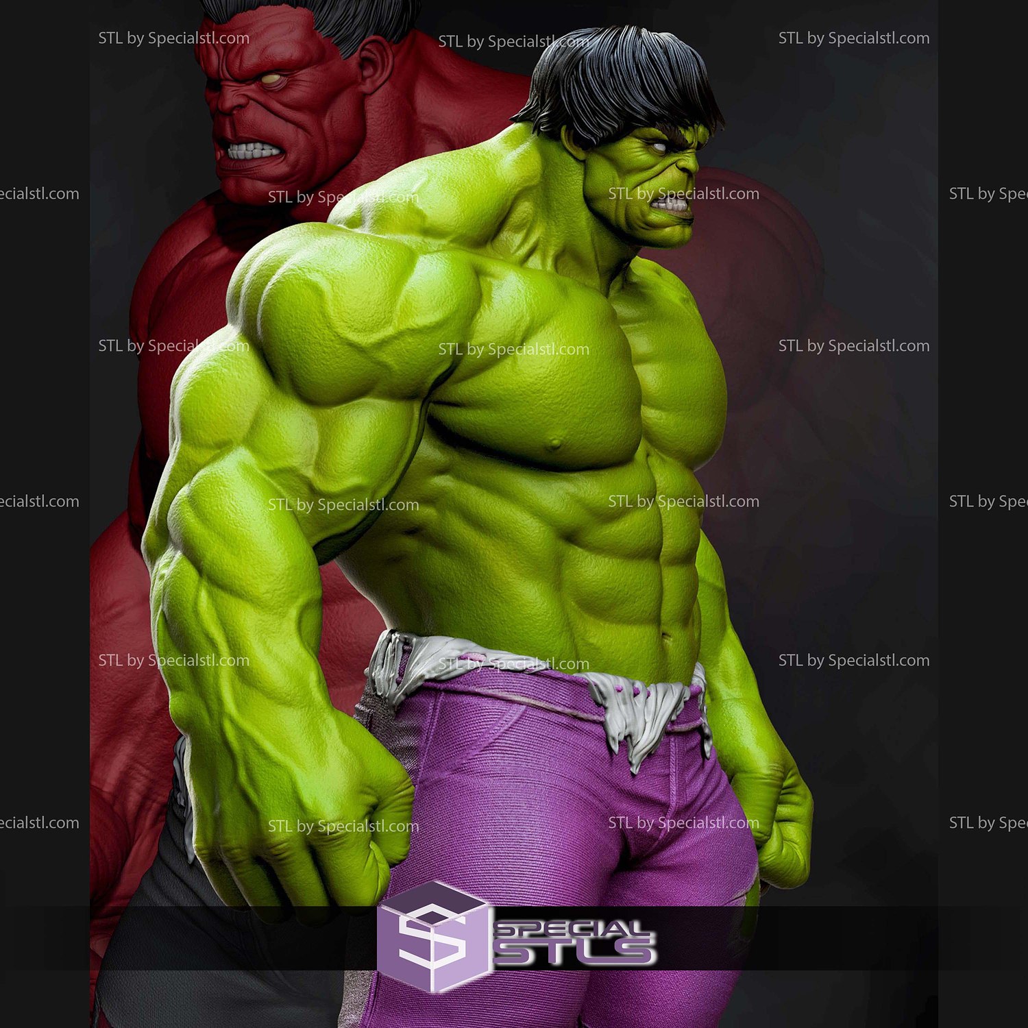 Hulk and Red Hulk 3D Printer Files STL Model — view 3