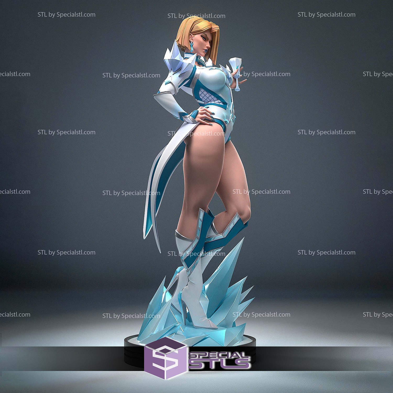 Emma Frost Marvel Rival and Glass STL Files 3D Model — view 4