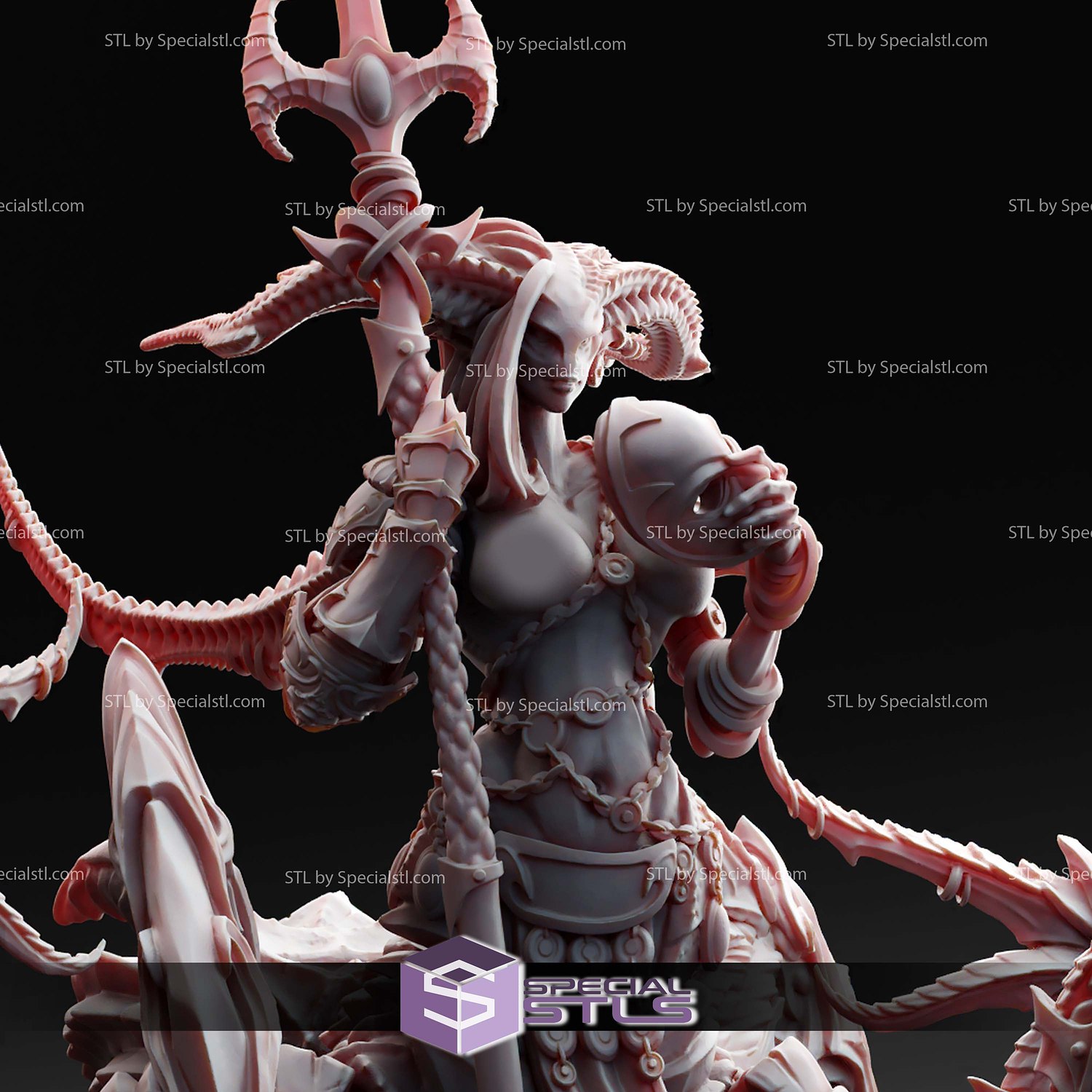 Demon Princess Daemon Damzels STL Miniatures 3D Model — view 5