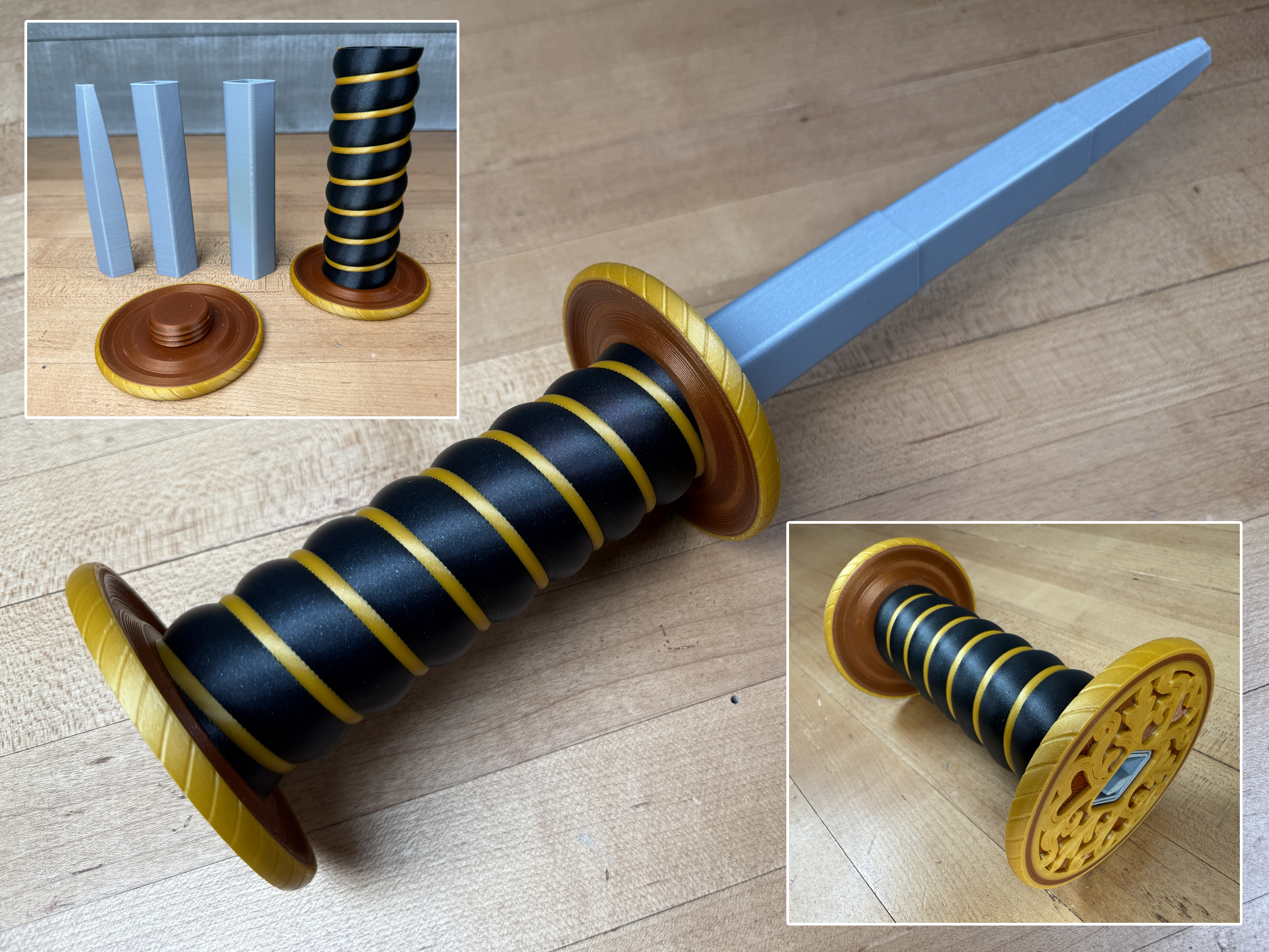 Collapsing Rondel Dagger #2 3D STL Model — view 2