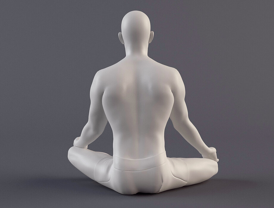 Man 1 STL in lotus position 3D ZTL Model — view 5