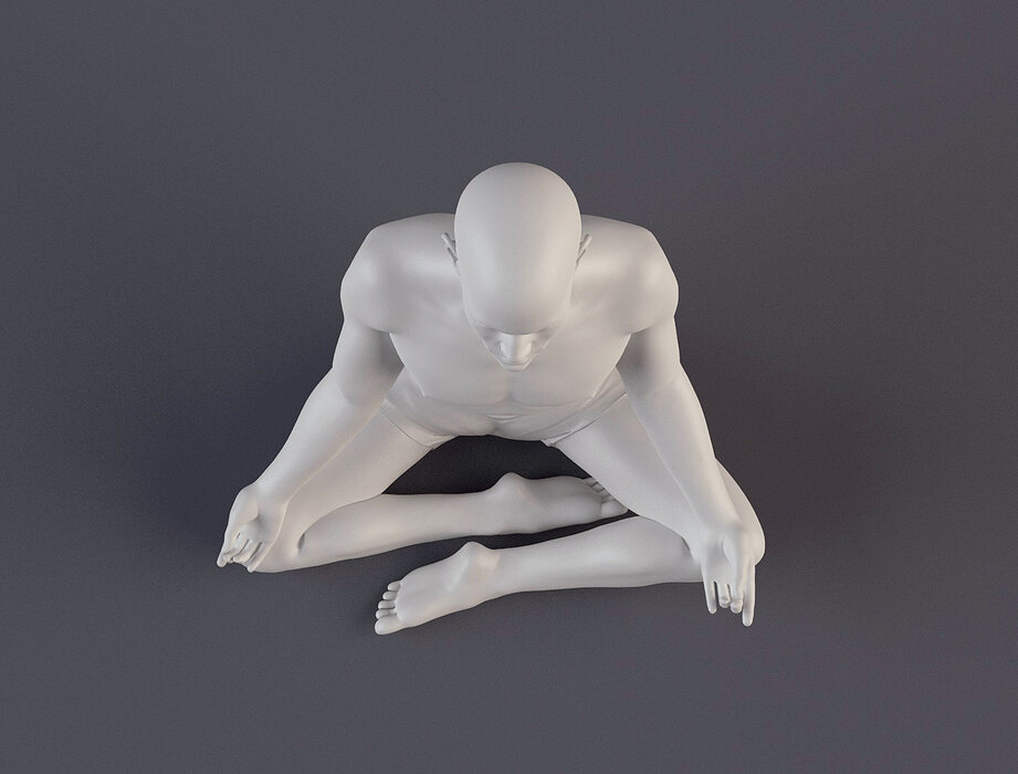 Man 1 STL in lotus position 3D ZTL Model — view 6
