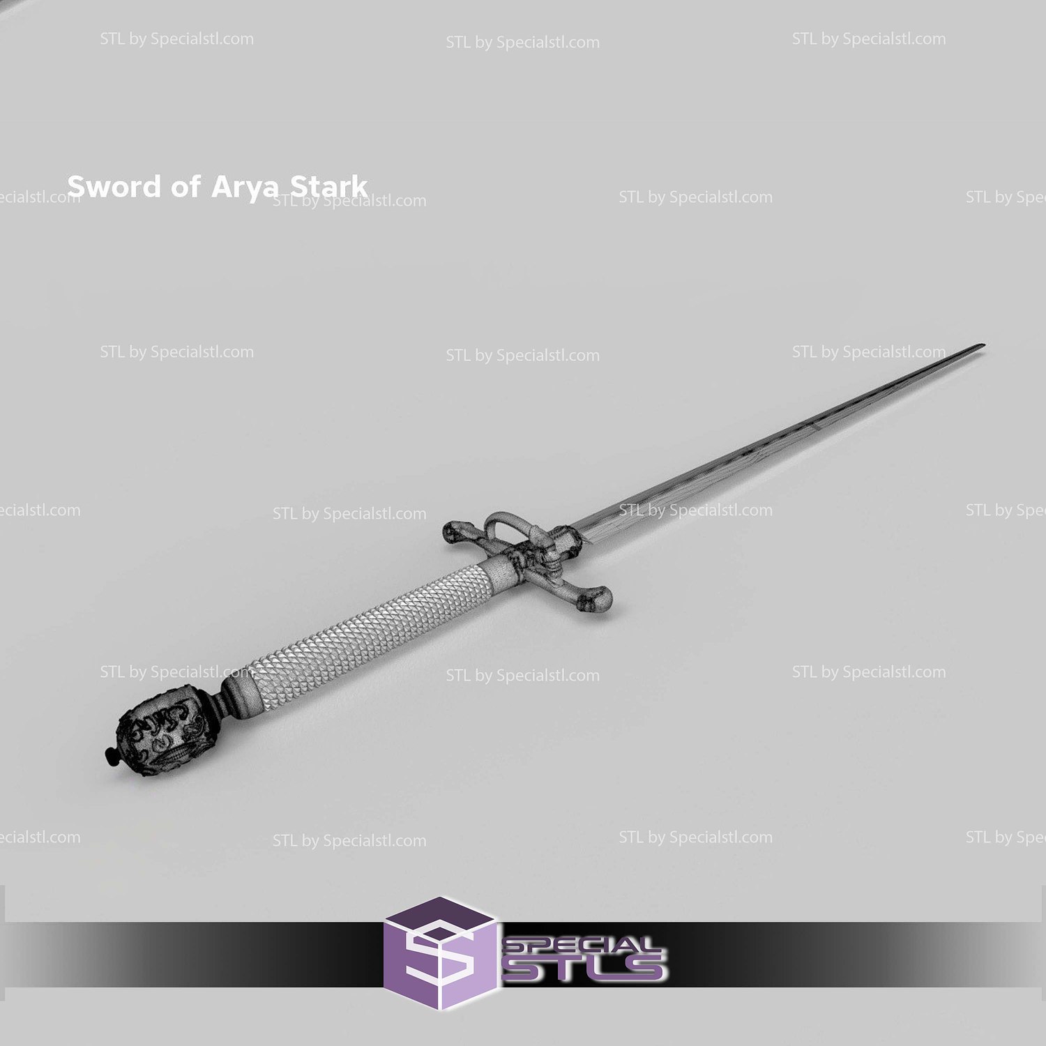 Cosplay STL Files Needle Arya Sword 3D Model — view 3