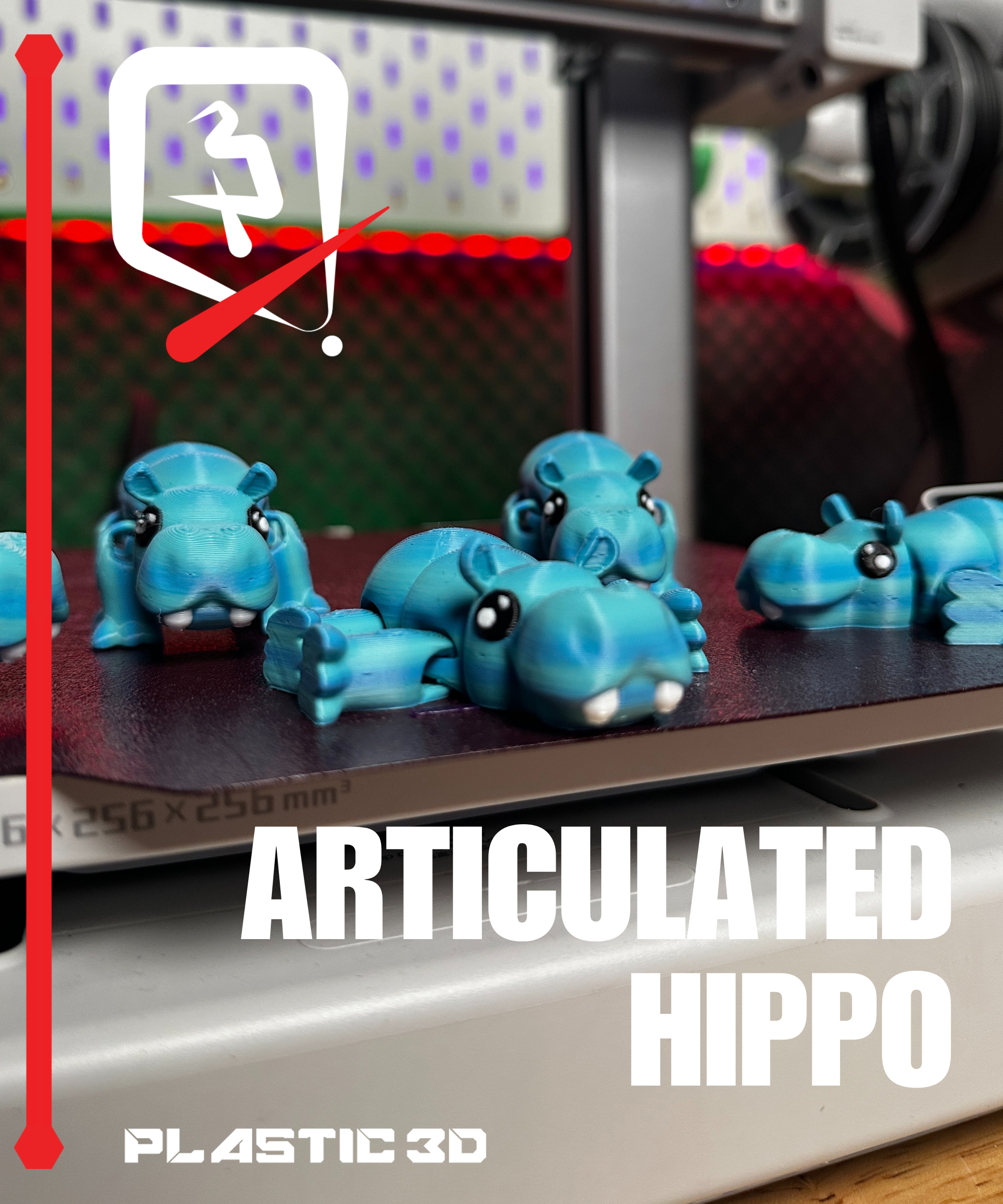 Articulated Hippo 3D 3MF Model