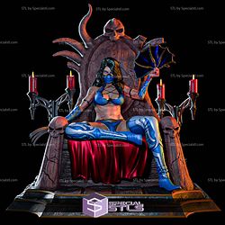 Kitana Mortal Kombat on Throne STL Files 3D Model