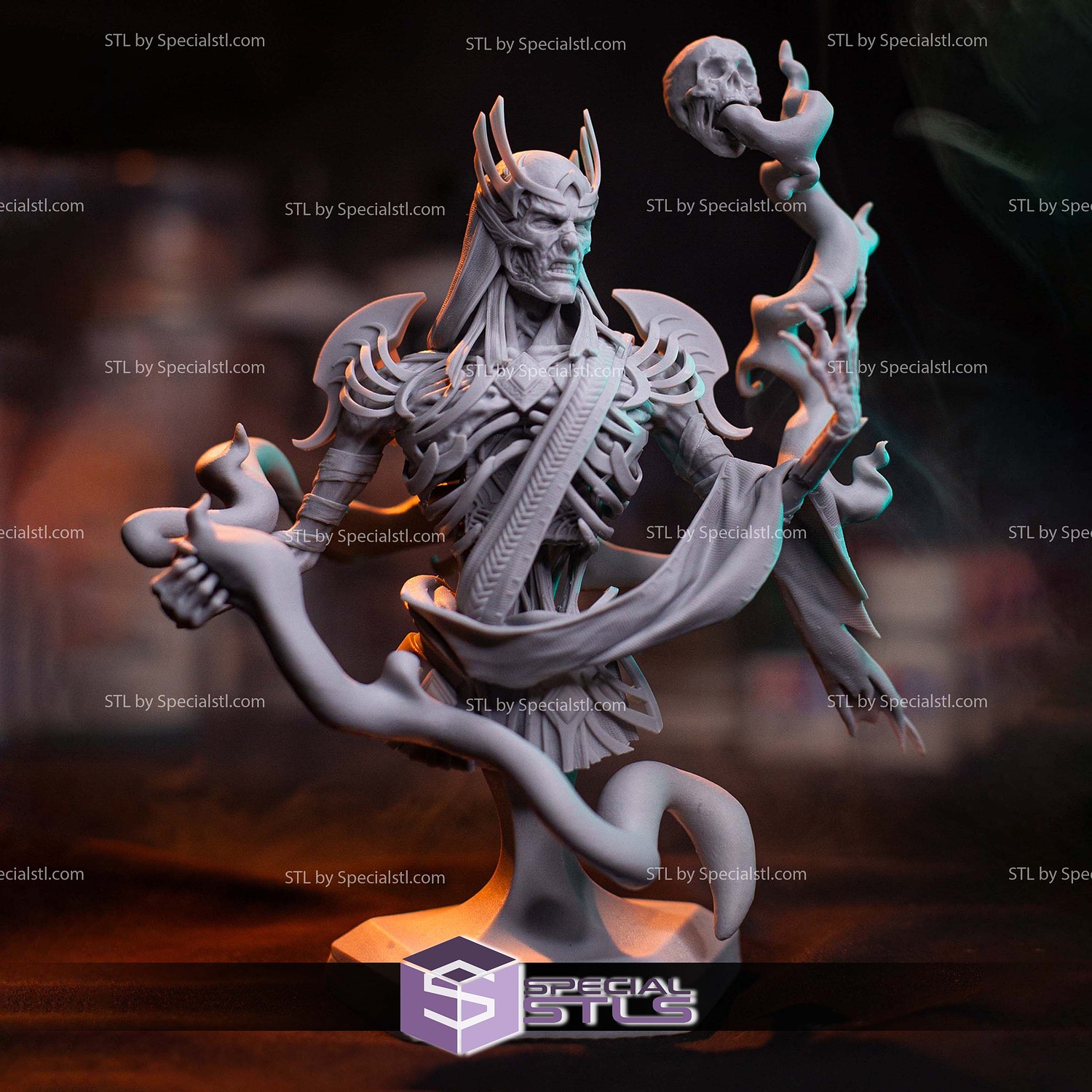 Vecna Bust Dungeons and Dragons V2 3D Printer Files STL Model — view 2