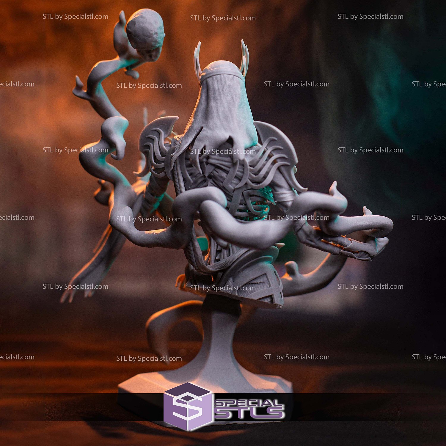 Vecna Bust Dungeons and Dragons V2 3D Printer Files STL Model — view 3
