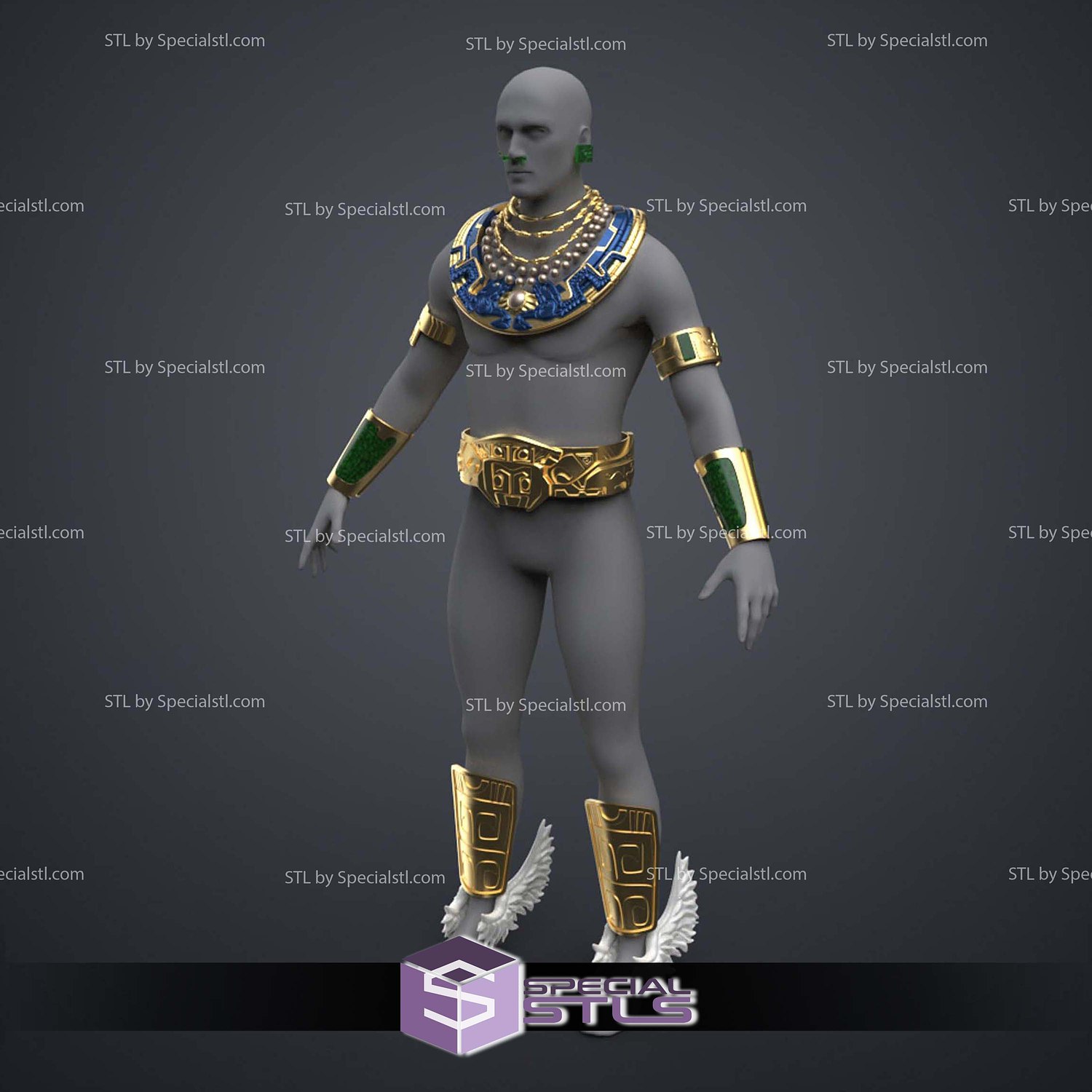 Cosplay STL Files Namor Armor and Spear 3D Model — view 2