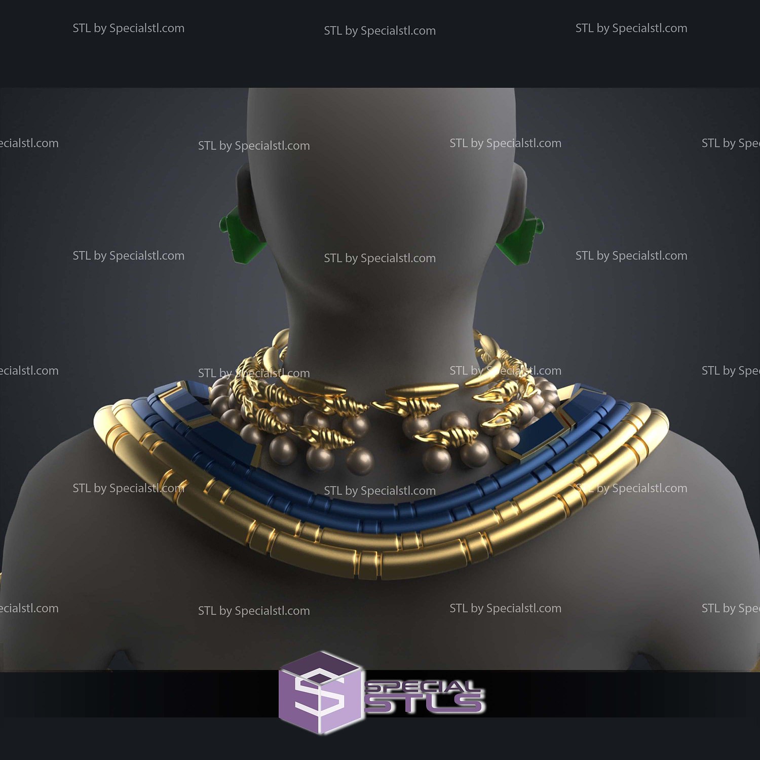 Cosplay STL Files Namor Armor and Spear 3D Model — view 5