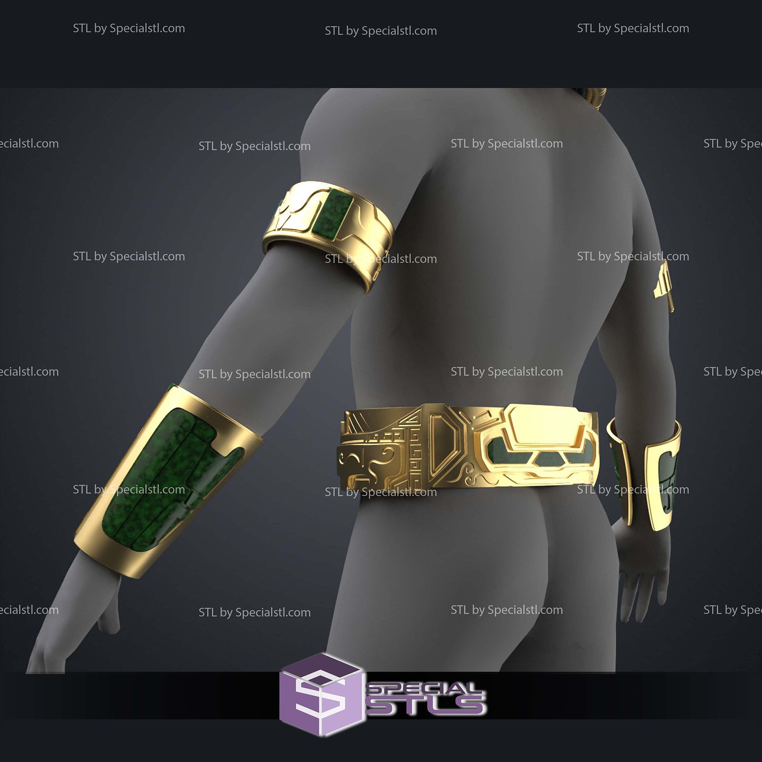 Cosplay STL Files Namor Armor and Spear 3D Model — view 7