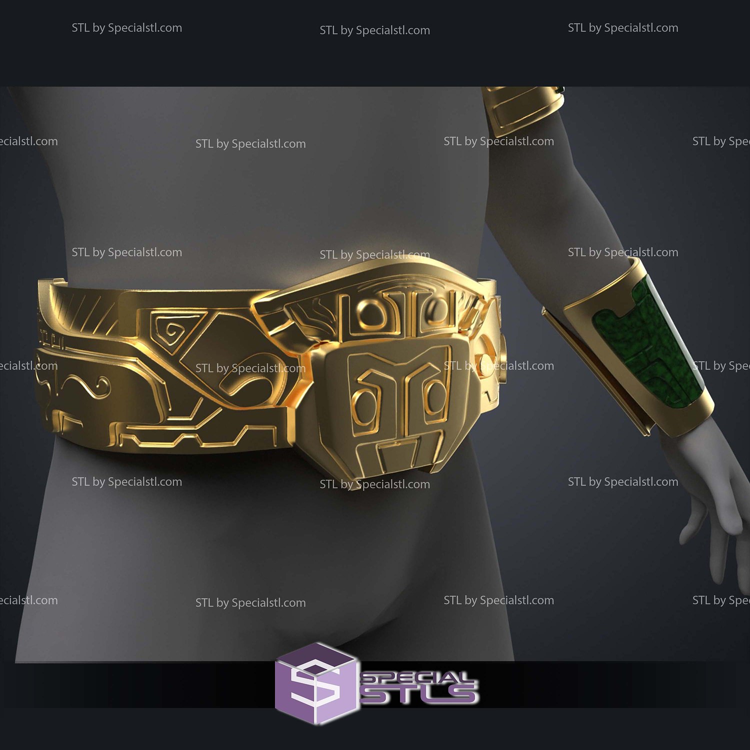 Cosplay STL Files Namor Armor and Spear 3D Model — view 8