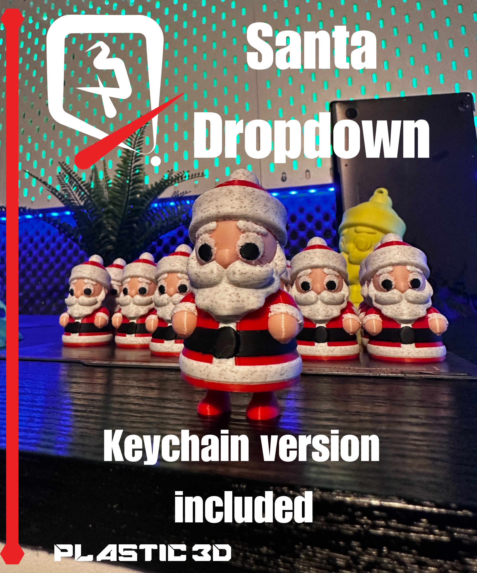 Dropdown Santa 3D STL Model