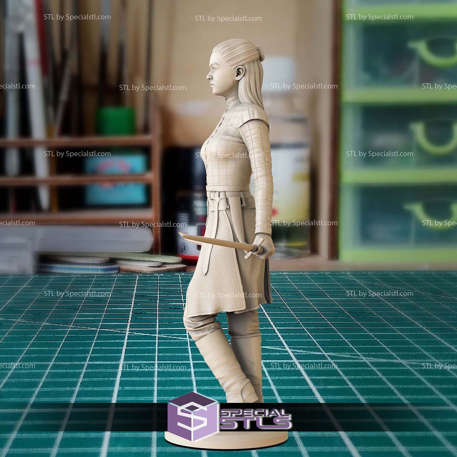 Arya Stark Standalone 3D Printer Files STL Model — view 2