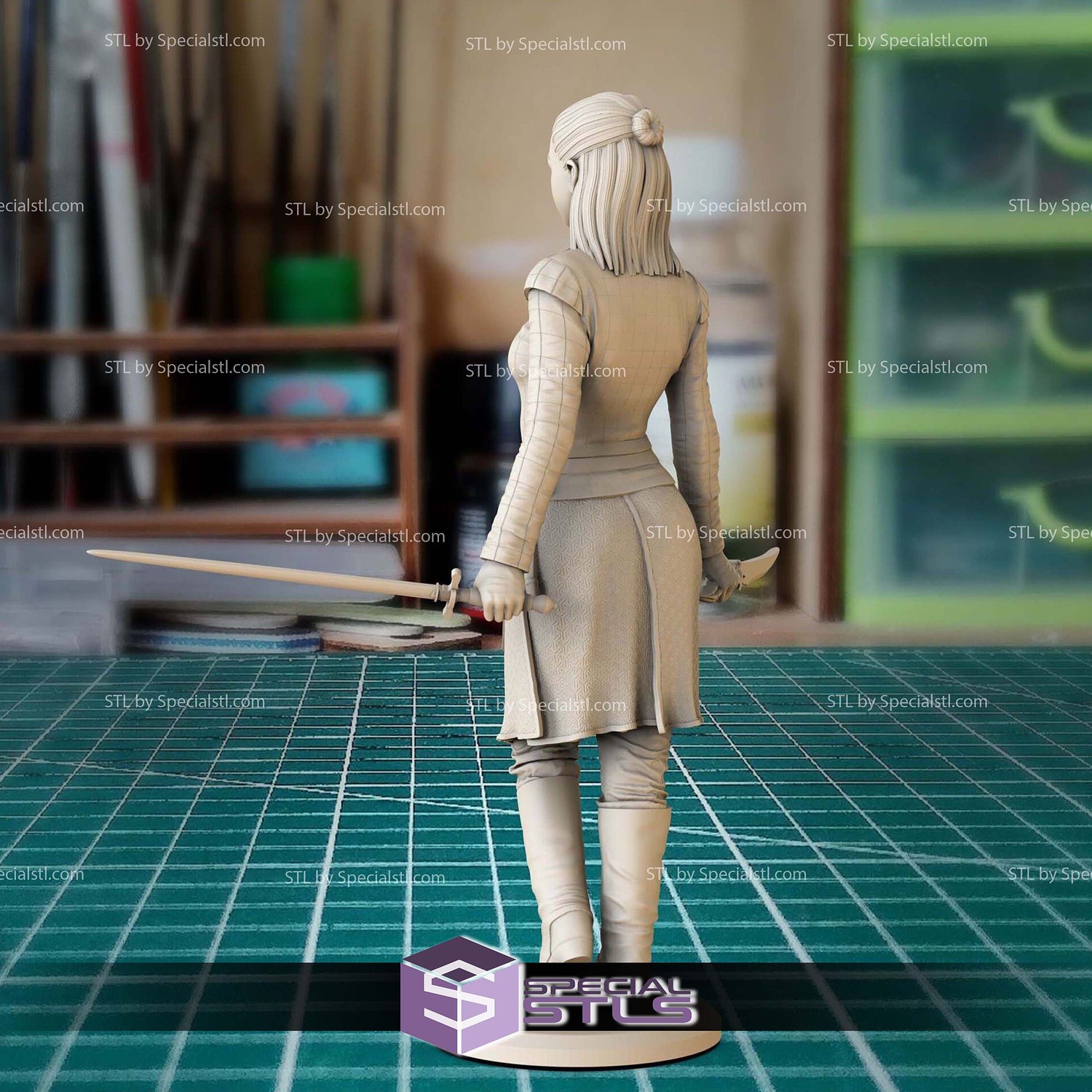 Arya Stark Standalone 3D Printer Files STL Model — view 3