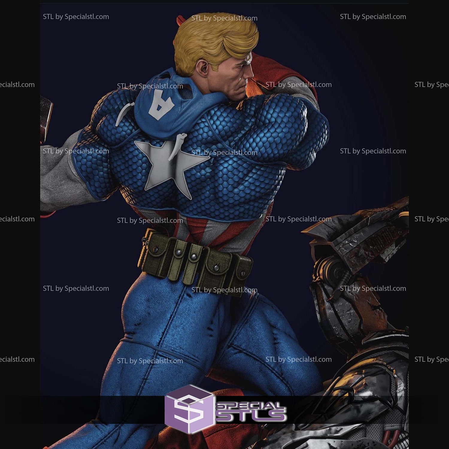 Captain America Comics and Ultron STL Printer Files 3D Model — view 2
