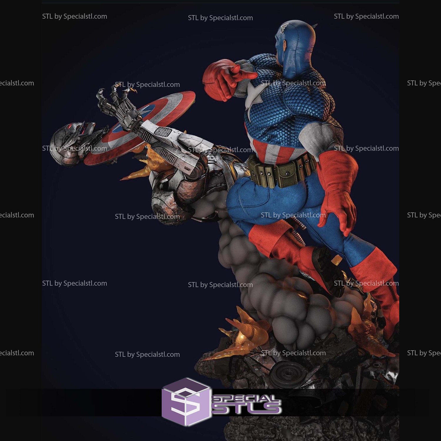 Captain America Comics and Ultron STL Printer Files 3D Model — view 3