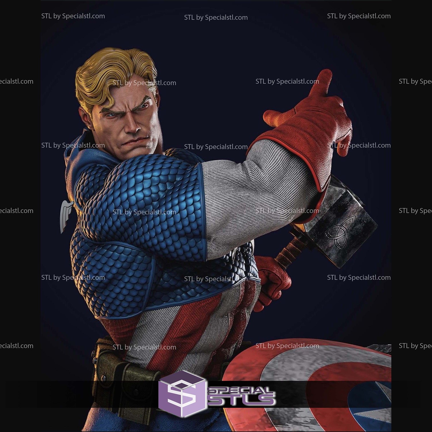 Captain America Comics and Ultron STL Printer Files 3D Model — view 8