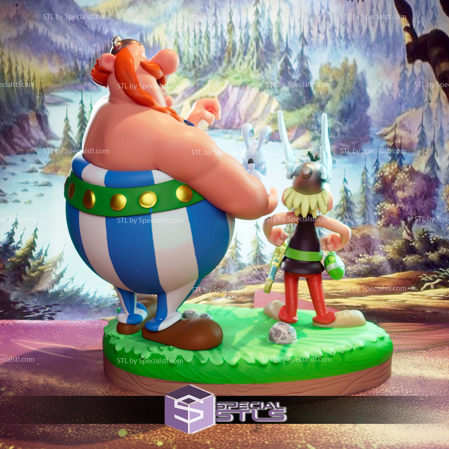 Asterix and Obelix Cartoon 3D Printer Files STL Model — view 2