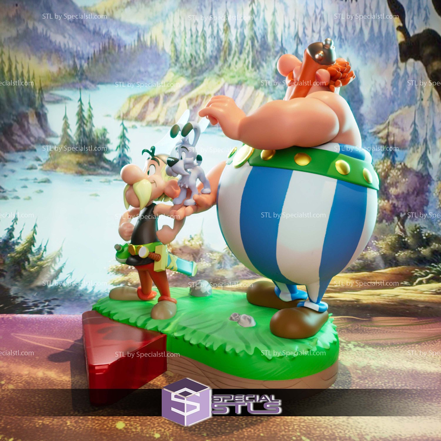 Asterix and Obelix Cartoon 3D Printer Files STL Model — view 3