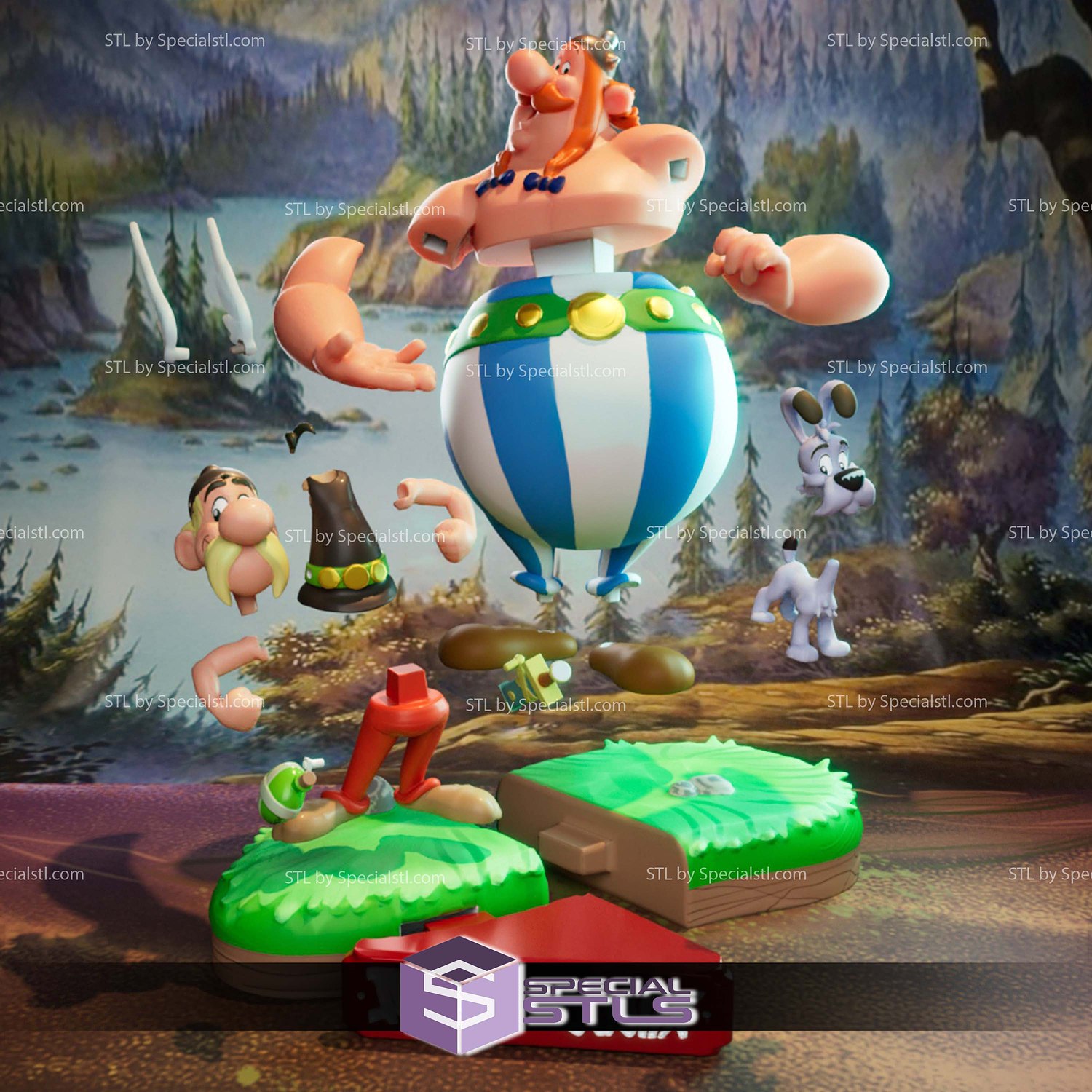 Asterix and Obelix Cartoon 3D Printer Files STL Model — view 5