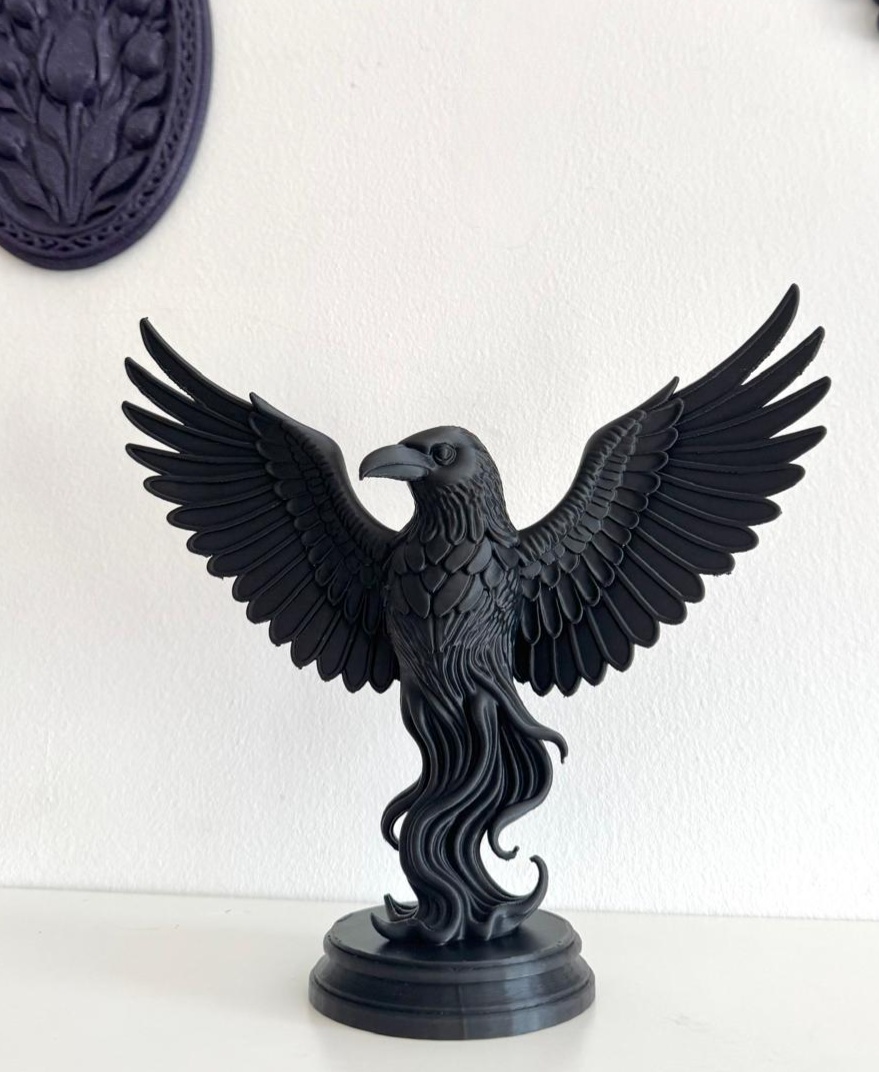 Raven Sculpture Raven Decor Gothic Home Decor Crow 3D 3MF Model