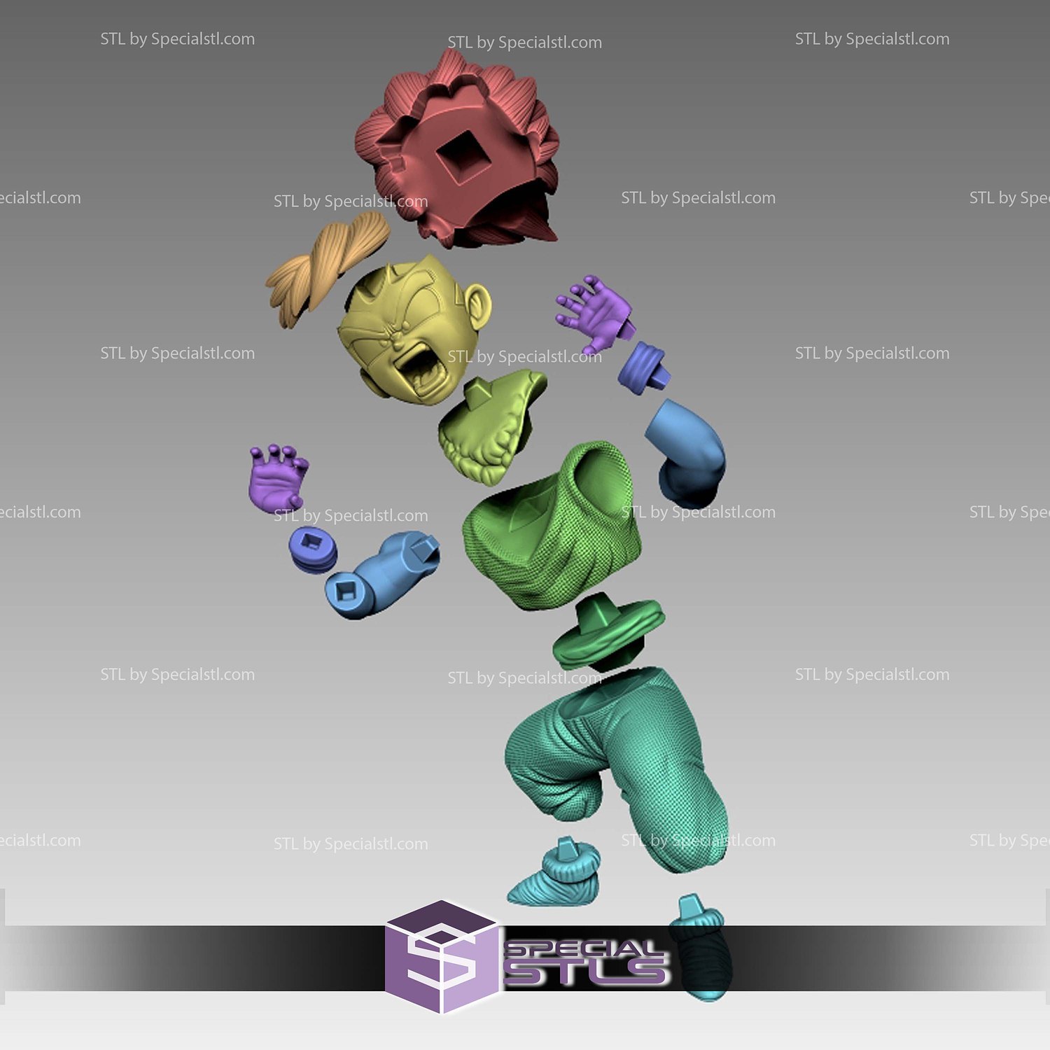 Piccolo Fighting STL Files 3D Model — view 2