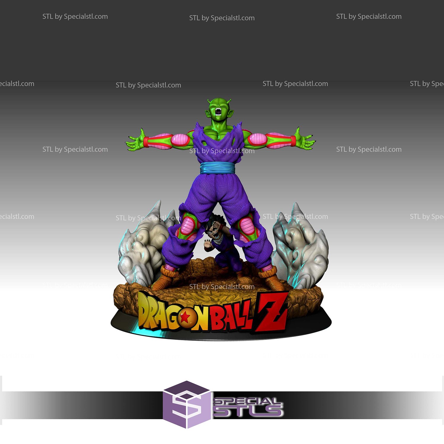 Piccolo Fighting STL Files 3D Model — view 4