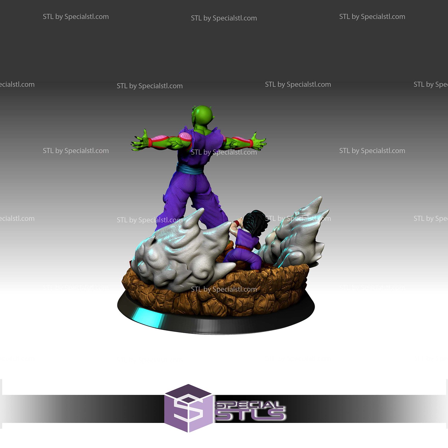 Piccolo Fighting STL Files 3D Model — view 5