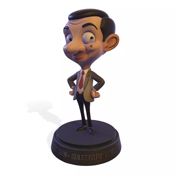 Stylized PBR British Comic Caricature Figurine 3D FBX Model
