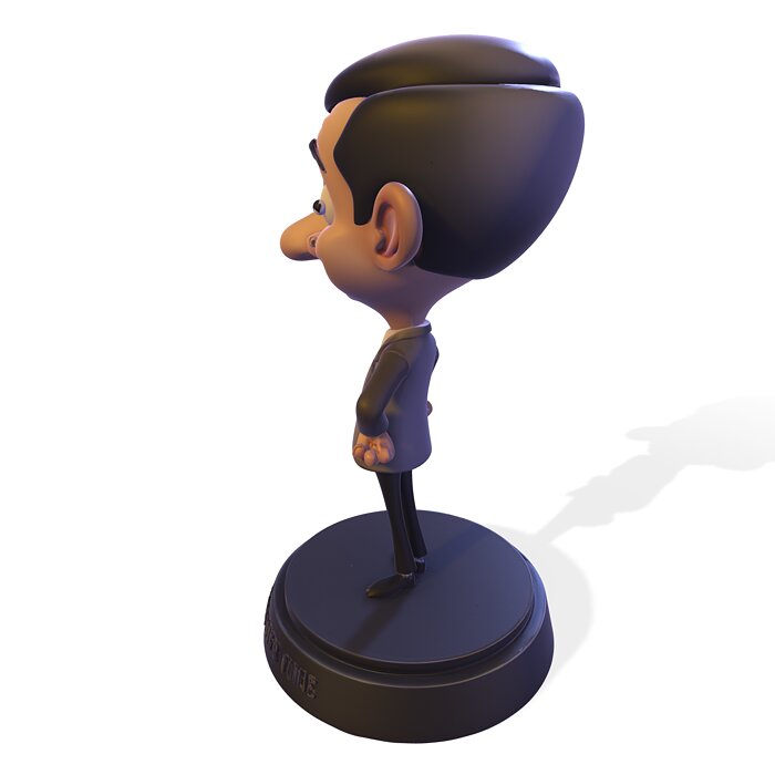 Stylized PBR British Comic Caricature Figurine 3D FBX Model — view 3