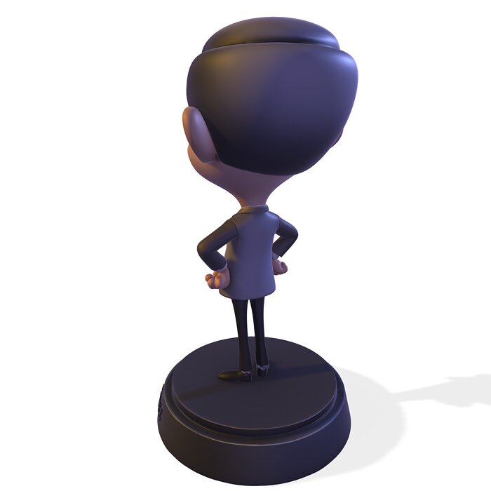 Stylized PBR British Comic Caricature Figurine 3D FBX Model — view 4