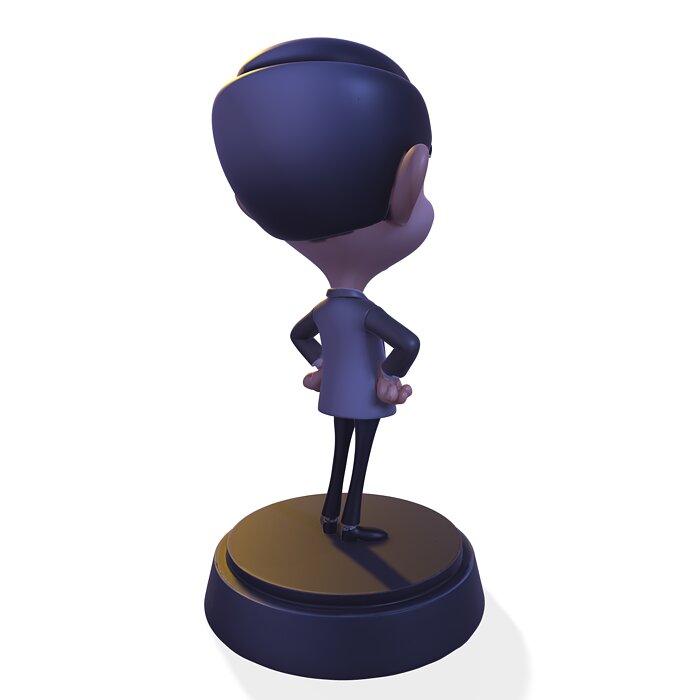 Stylized PBR British Comic Caricature Figurine 3D FBX Model — view 5
