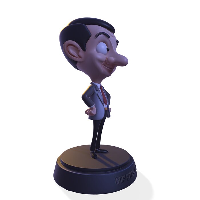 Stylized PBR British Comic Caricature Figurine 3D FBX Model — view 7