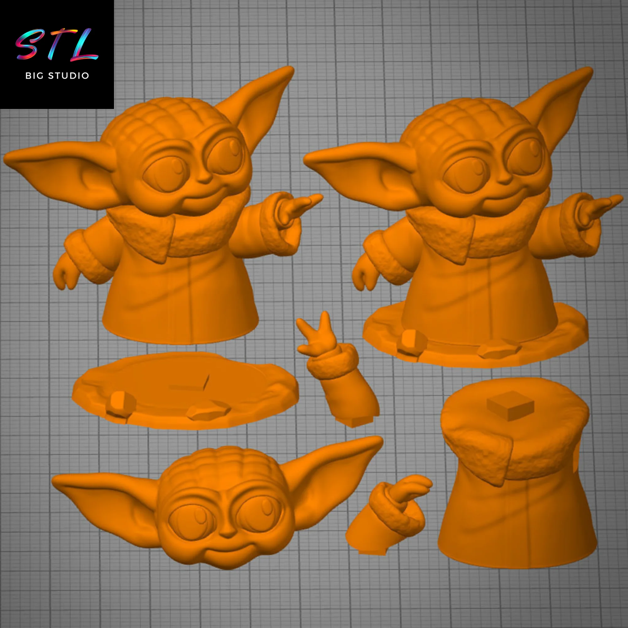 Grogu Chibi STL | Star Wars | 3D Printable Figure Model — view 3