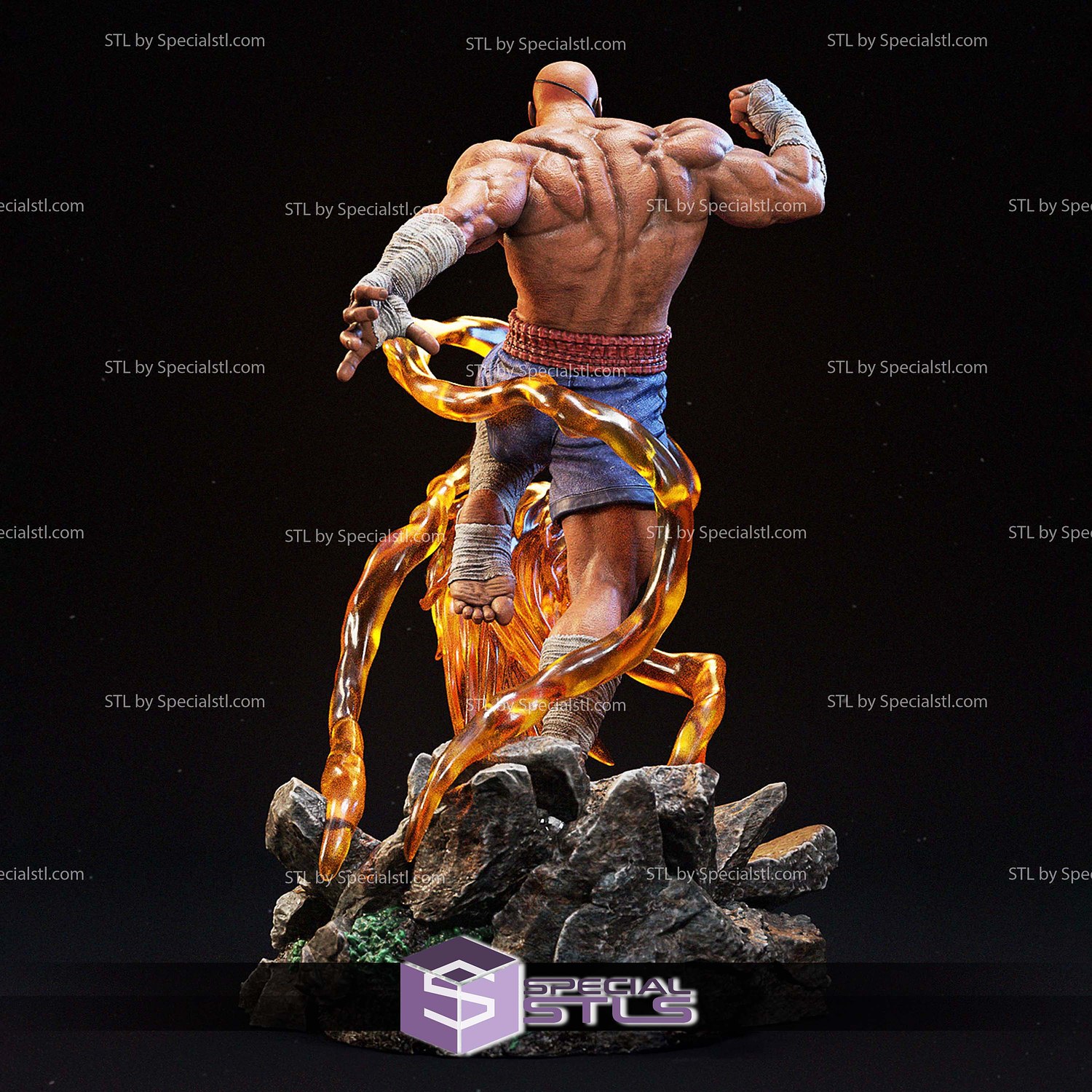 Sagat Tiger 3D Printer Files STL Model — view 5