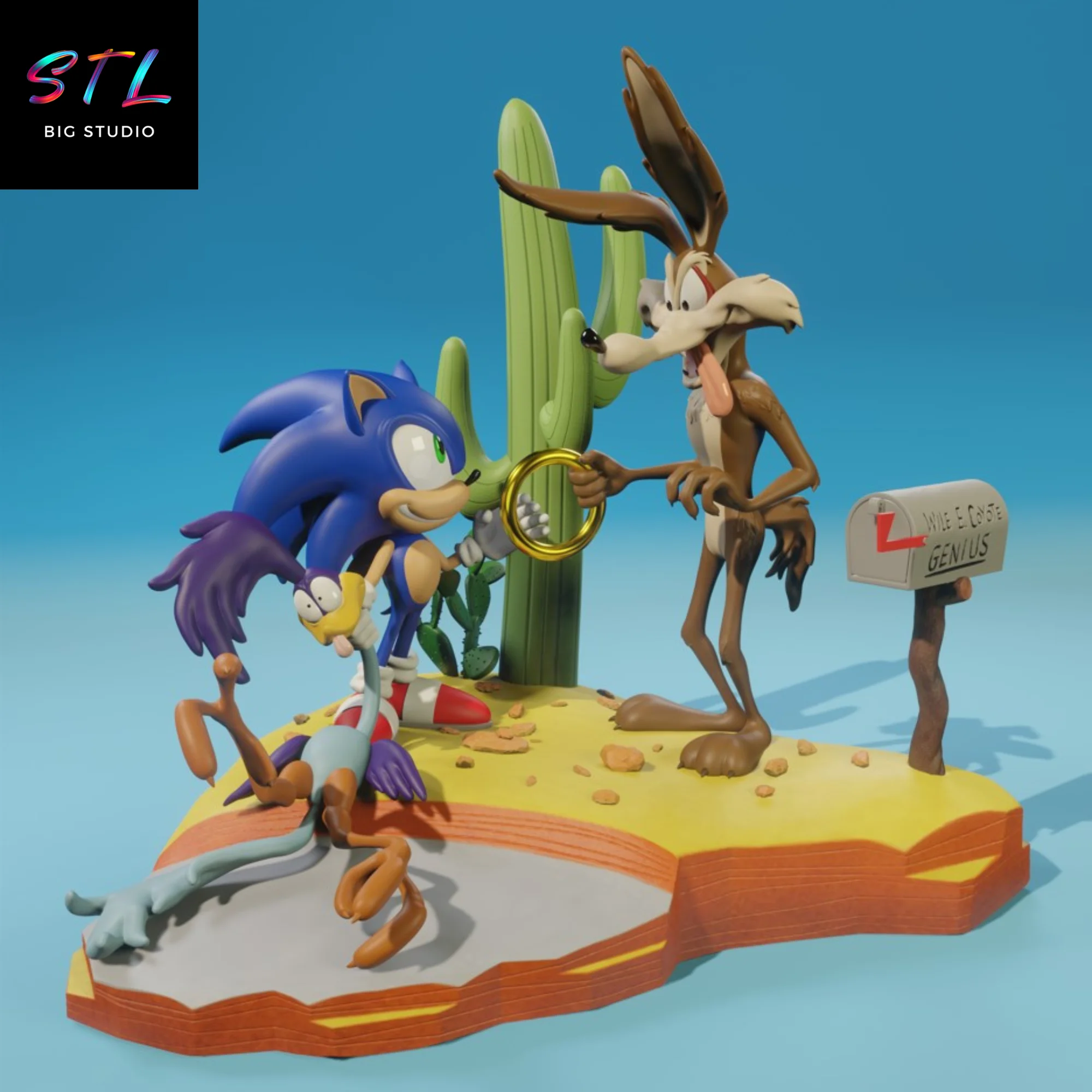STL Diorama | The Coyote’s Revenge | Sonic x Looney Tunes | 3D Printing Model — view 2