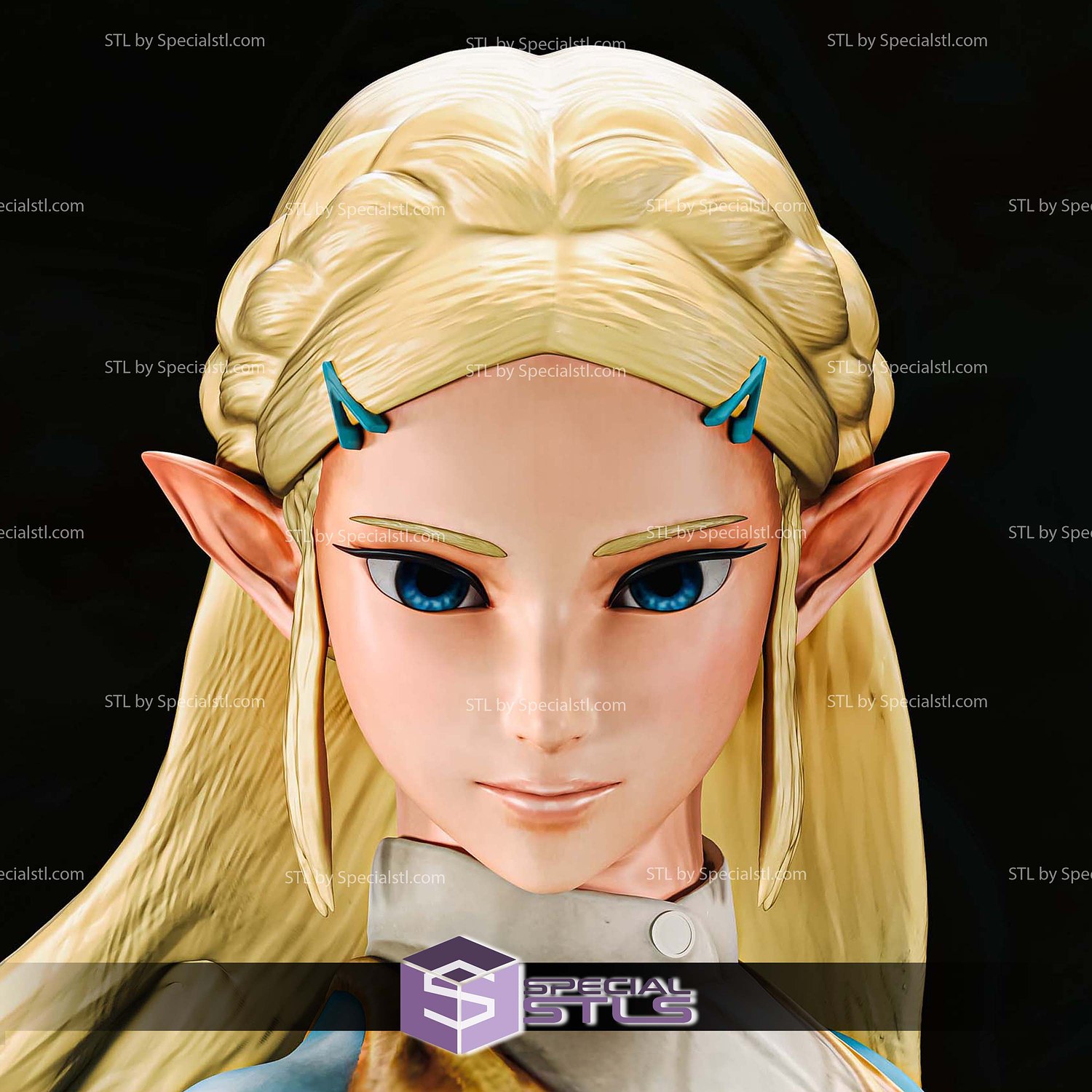 Princess Zelda and Torch STL Files 3D Model — view 2