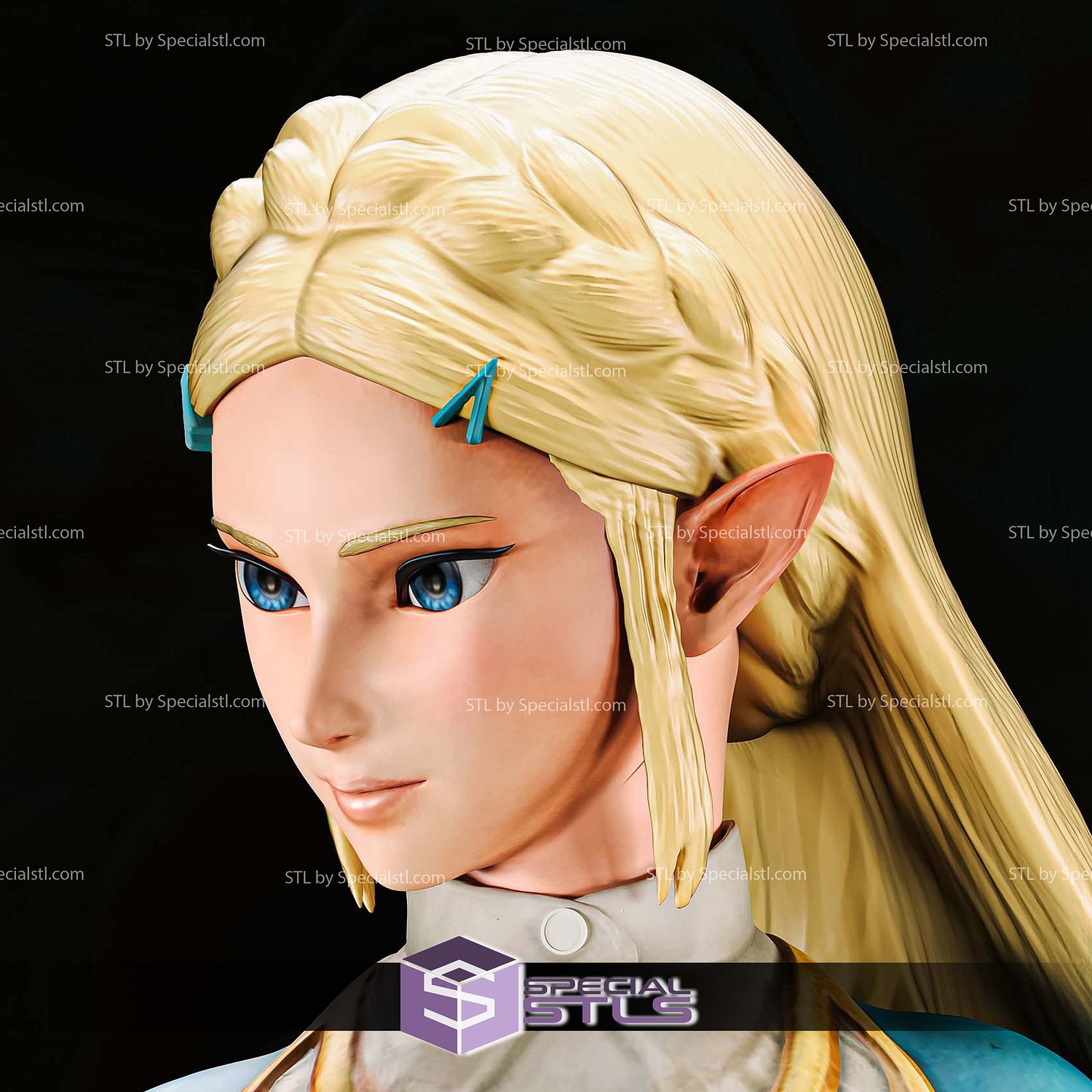 Princess Zelda and Torch STL Files 3D Model — view 5