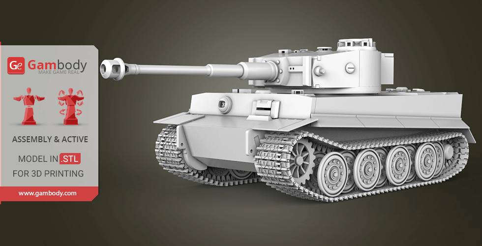 Tiger I Tank 3D Printing Model | Assembly STL Model