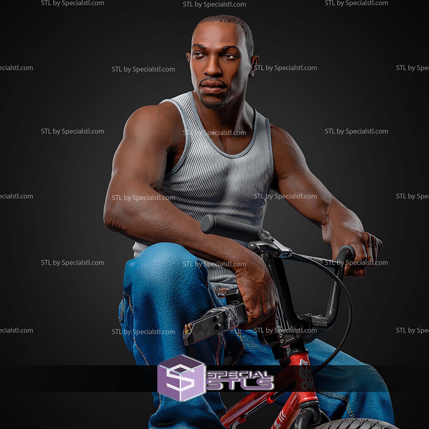 Carl Johnson GTA Bicycle 265mm STL Files 3D Model — view 3