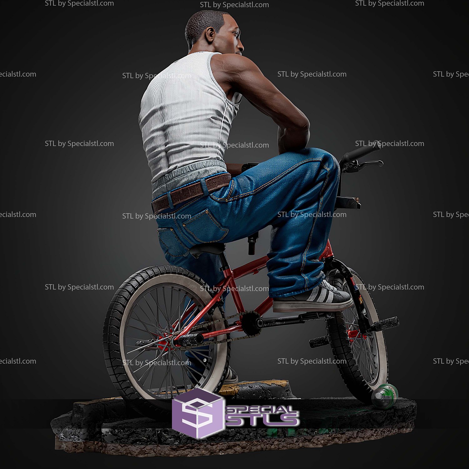 Carl Johnson GTA Bicycle 265mm STL Files 3D Model — view 5