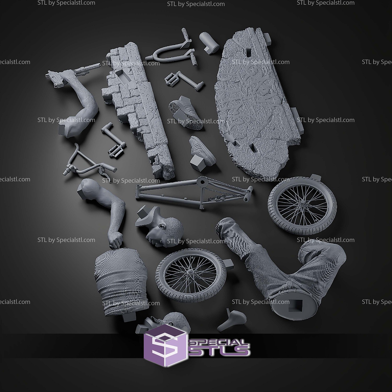 Carl Johnson GTA Bicycle 265mm STL Files 3D Model — view 6