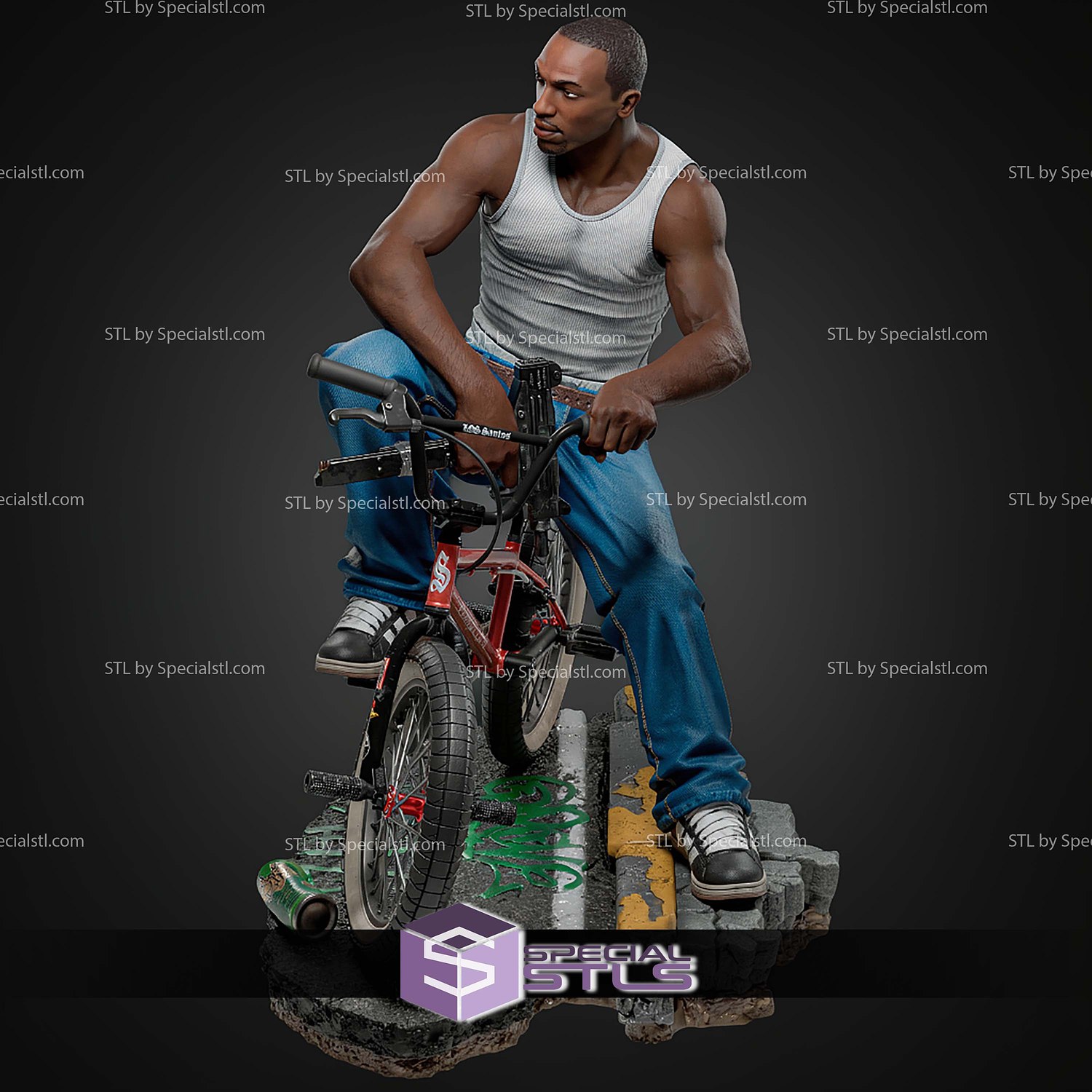 Carl Johnson GTA Bicycle 265mm STL Files 3D Model — view 7
